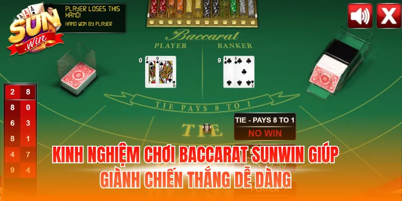 Kinh nghiệm chơi Baccarat Sunwin giúp giành chiến thắng dễ dàng